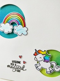 bharati nayudu Rainbow2 unicorn CAS Card with avery elle stamps for AAA Cards.jpg